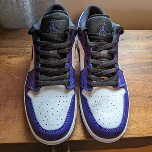 Men's Air Jordan 1 Low Court Purple White Shoes
